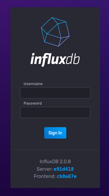 InfluxDB Login